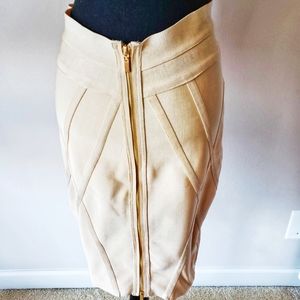 Gold Skirt with Zipper Detail